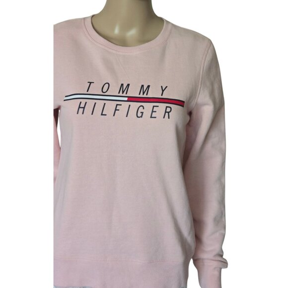 Tommy Hilfiger sports Women's pink Spellout Sweater size S - Picture 3 of 6